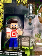 Load image into Gallery viewer, 2023 Minecraft - Drip Leaf Cave Parkour Set w/ Steve, Skeleton &amp; Brown Axolotl