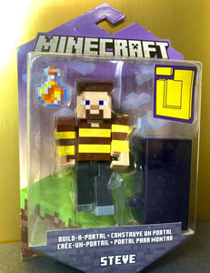 2022 Minecraft Build-a-Portal Action Figure: BEE SHIRT STEVE (w/ Potion)