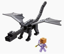 Load image into Gallery viewer, 2021 Mattel Minecraft - Ultimate Ender Dragon Figure w/ Enchanted Armor Steve!