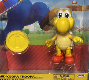 2021 JAKKS Pacific World of Nintendo Action Figure: RED KOOPA TROOPA (w/ Coin)