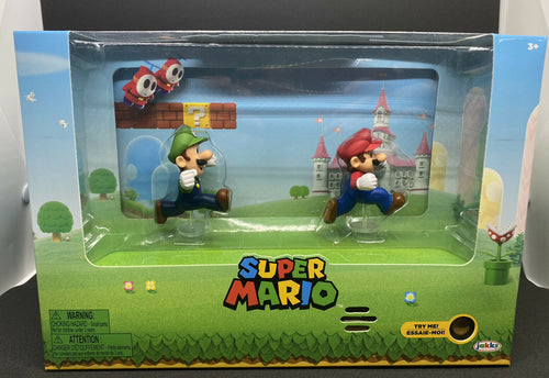 2020 JAKKS Pacific Super Mario - Mario & Luigi w/ Interactive Background