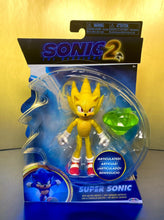 Load image into Gallery viewer, 2022 JAKKS Pacific- Sonic the Hedgehog 2 (Movie) - SUPER SONIC (w Chaos Emerald)