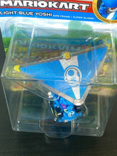 Load image into Gallery viewer, 2022 Hot Wheels Mario Kart: LIGHT-BLUE YOSHI Pipe Frame + Super Glider Car