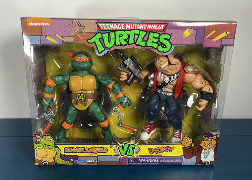 2021 Playmates Toys- Teenage Mutant Ninja Turtles 2 Pack - Michelangelo vs Bebop