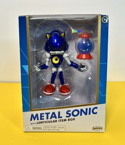 2022 JAKKS Gold Sonic the Hedgehog Figure - METAL SONIC w/ Lenticular Item Box