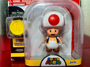 2016 JAKKS World of Nintendo Action Figure: TOAD (w/ Coin) - Damaged Box!