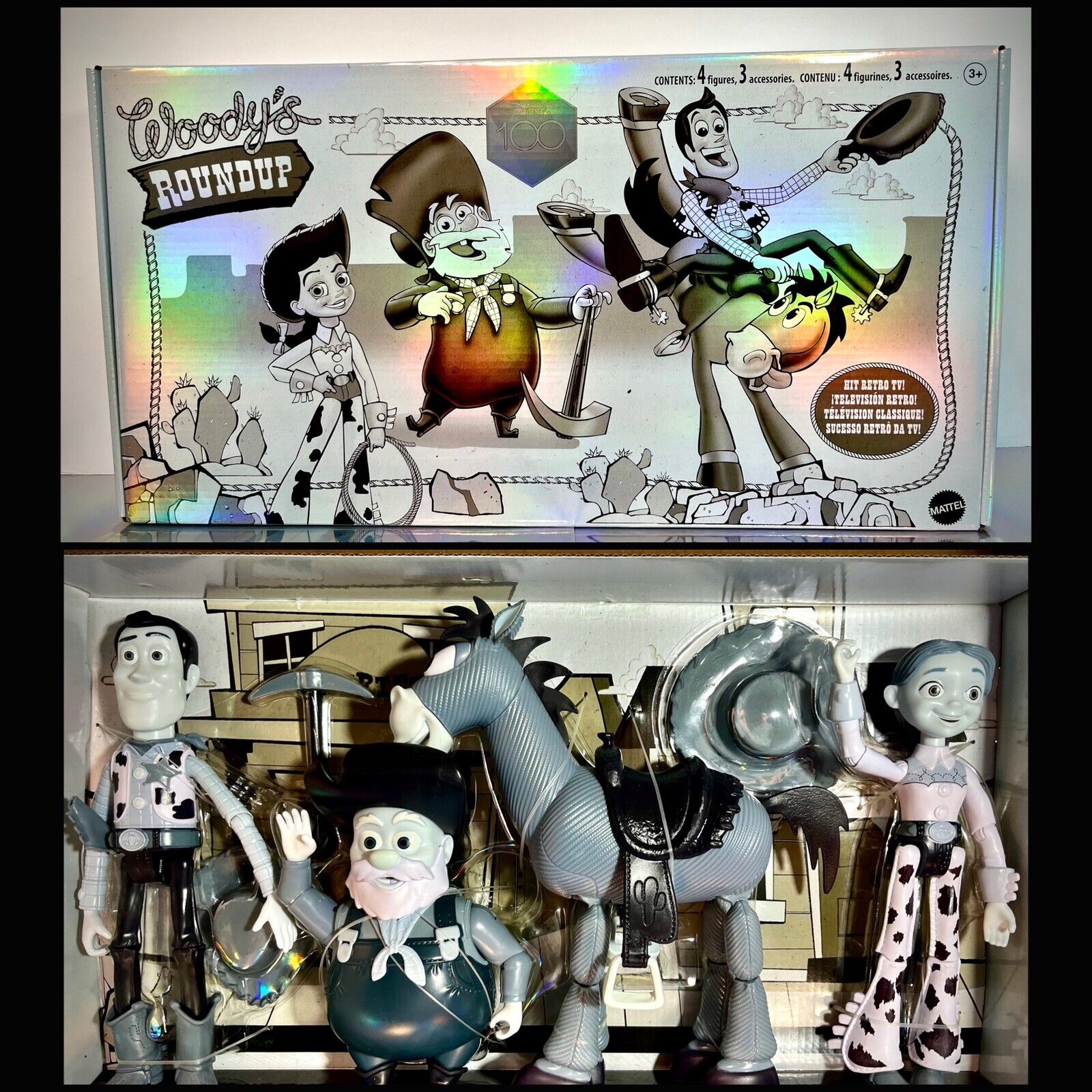 2023 Disney Pixar Toy Story Woody's Roundup 4-Packs (Black & White