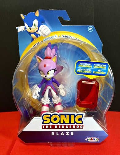 2023 JAKKS Pacific Sonic the Hedgehog Figure: BLAZE THE CAT (w/ Sol Emerald)