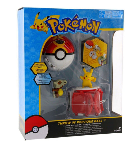 Pokemon Throw 'n' Pop Pokeball Pikachu & Poke Ball / Cubone Limited Repeat Ball