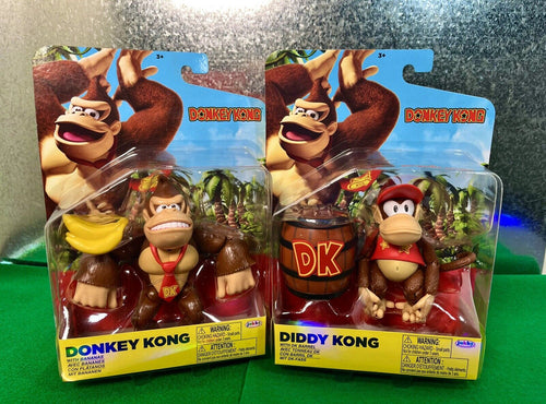 2023 Jakks Pacific World of Nintendo Figures: DONKEY KONG & DIDDY KONG Bundle!