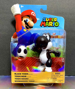 2021 JAKKS Pacific World of Nintendo 4” Action Figure: BLACK YOSHI (w/ Egg)