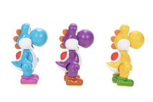 Load image into Gallery viewer, 2022 JAKKS Pacific Super Mario Yoshi Figure 3-Pack — Yellow, Purple, Light-Blue