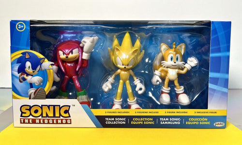 2023 JAKKS Sonic the Hedgehog - Team Sonic 3-Pack. SUPER SONIC, KNUCKLES, TAILS