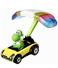 Load image into Gallery viewer, NEW 2021 Hot Wheels Mario Kart: YOSHI Sports Coupe + PARAFOIL Die-Cast Car