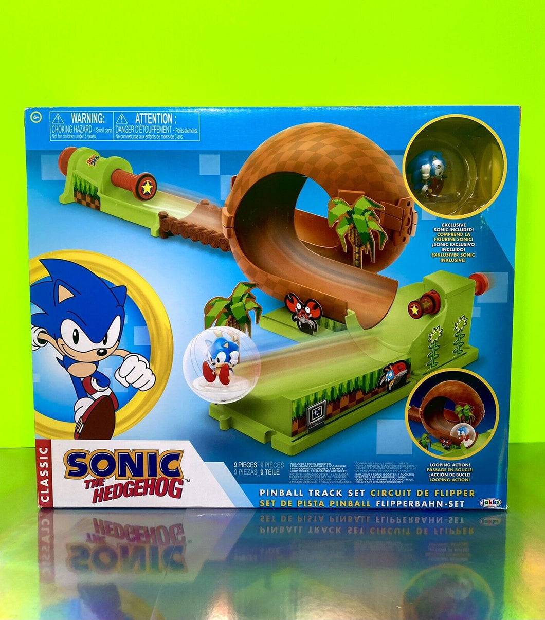 2020 JAKKS Pacific Sonic The Hedgehog - Classic Sonic Track Pinball Set