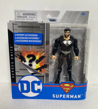 Load image into Gallery viewer, 2020 DC Heroes Unite Action Figure: SUPERMAN (BLACK SUIT) 4&quot; Action Figure