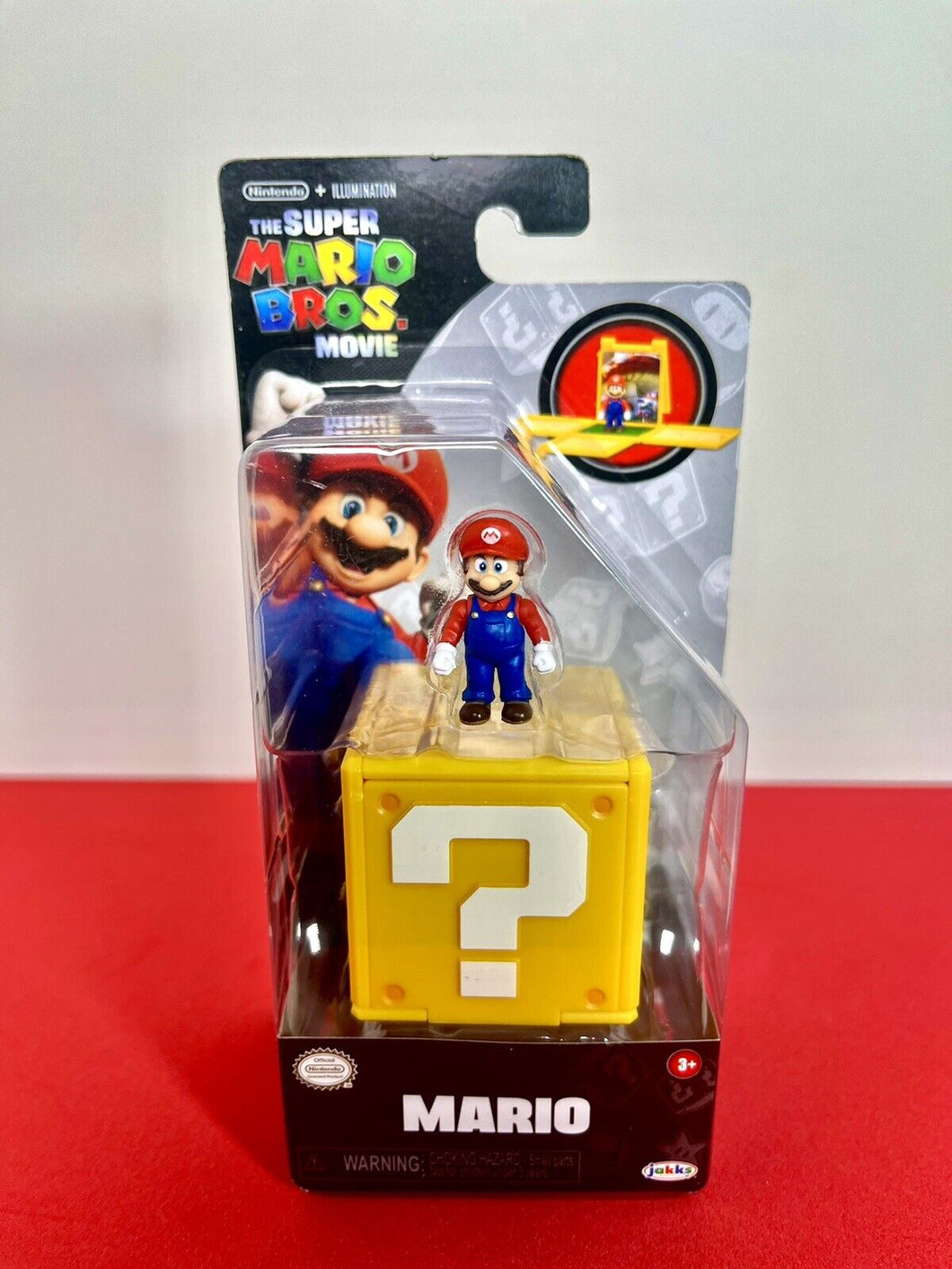 2023 JAKKS The Super Mario Bros. Movie Minifigure - MARIO (w/ Question Block)