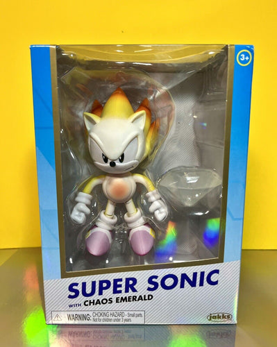 2022 JAKKS Gold Sonic the Hedgehog Figure - CLASSIC SUPER SONIC w/ Chaos Emerald