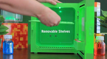 Load image into Gallery viewer, Minecraft Green Creeper Mini Fridge w/Ambient LED Lighting (6.7L, Up To 9 Cans)