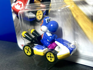 2022 Hot Wheels Mario Kart - BLUE YOSHI (Standard Kart) Diecast Car