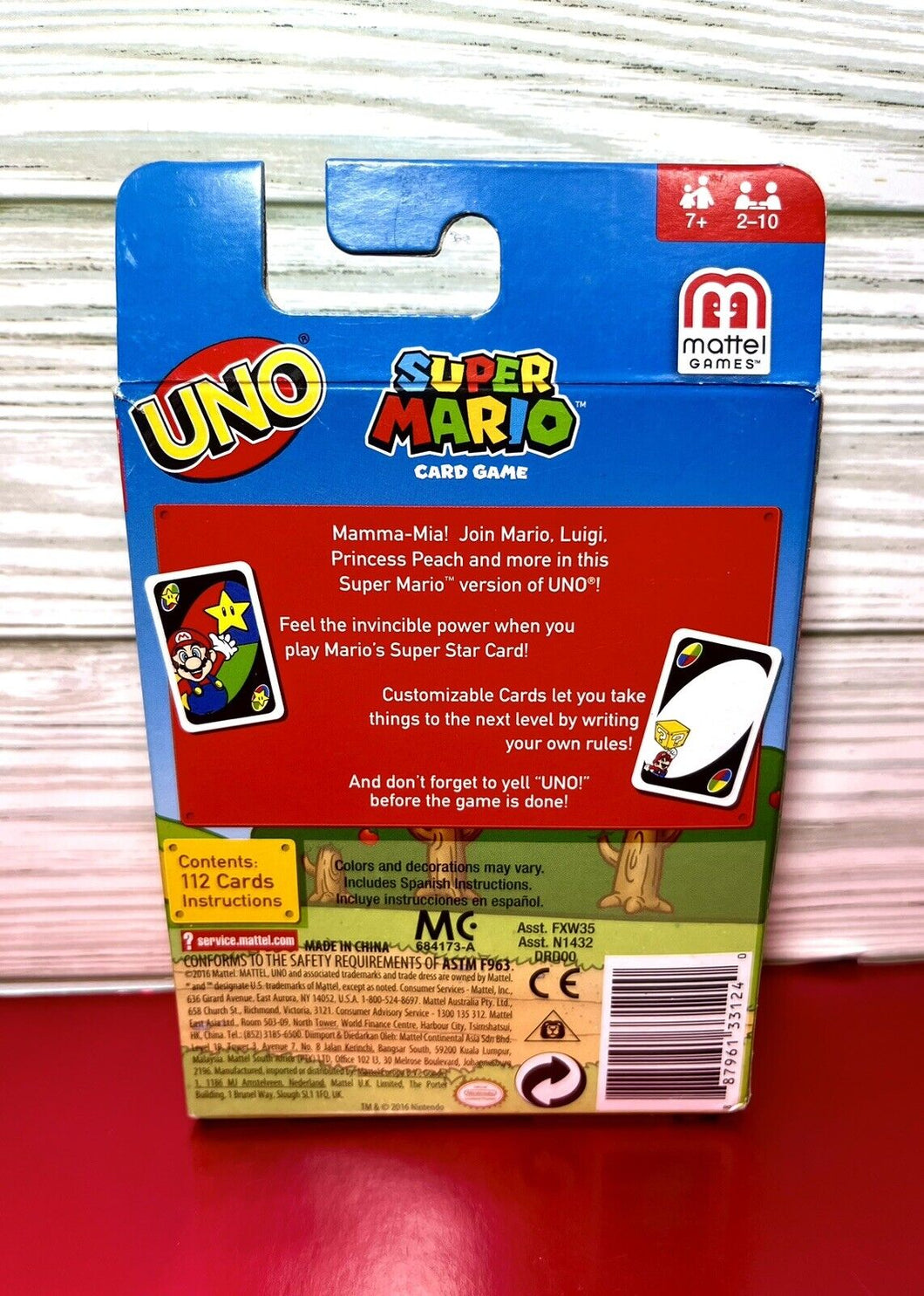 2016 Mattel Games UNO Card Game - Super Mario Edition (w/ Special Mario Rule!)