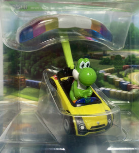 NEW 2021 Hot Wheels Mario Kart: YOSHI Sports Coupe + PARAFOIL Die-Cast Car