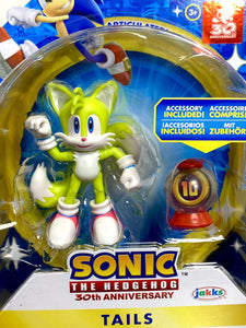 2021 JAKKS Pacific Sonic The Hedgehog 30th ANNIVERSARY: NEON TAILS (w/ 10-Ring)