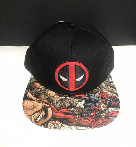 MARVEL DEADPOOL GRAPHIC BLACK CAP SNAPBACK ADJUSTABLE