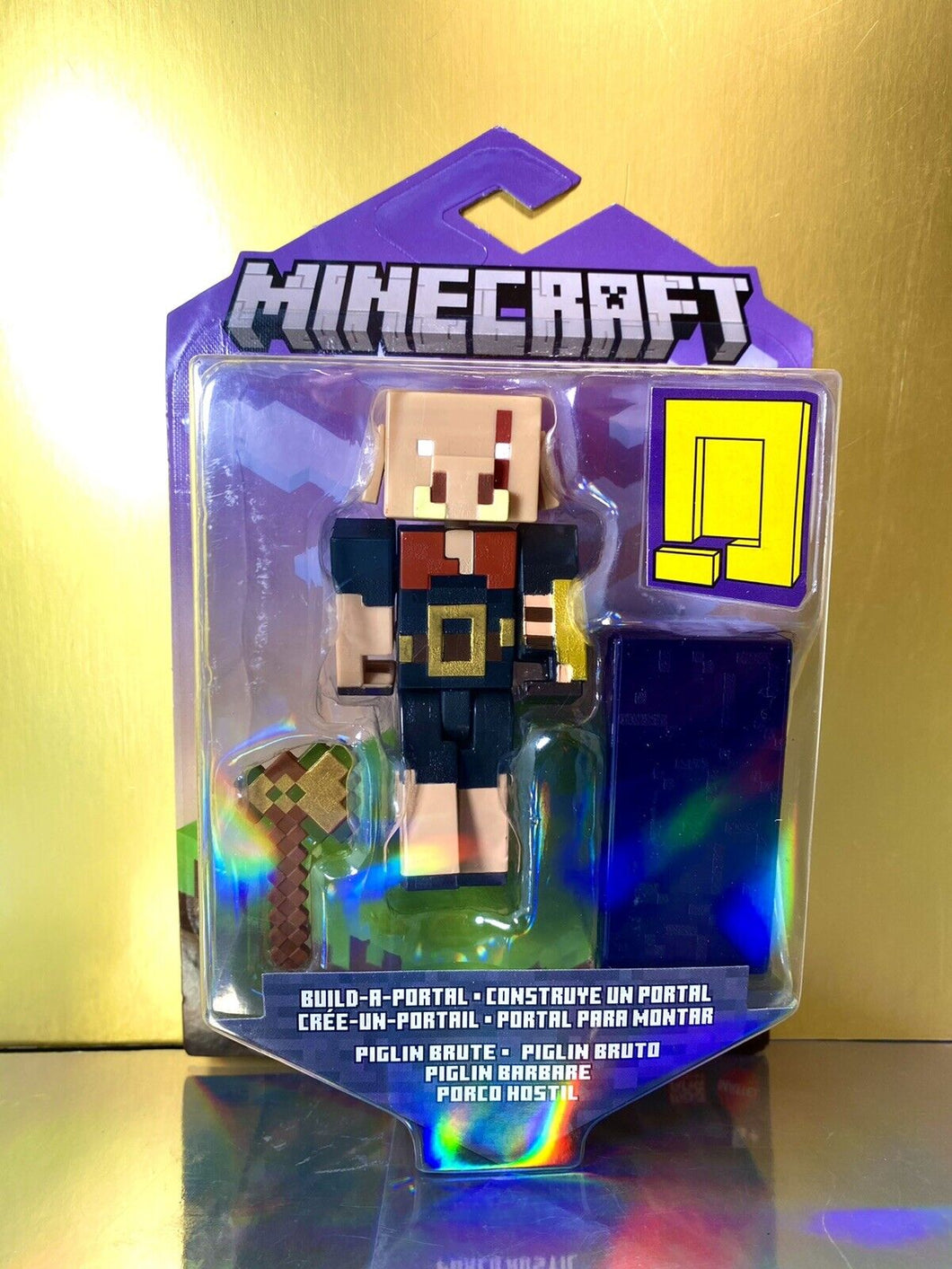 2022 Minecraft Build-a-Portal Action Figure: PIGLIN BRUTE (w/ Gold Axe)