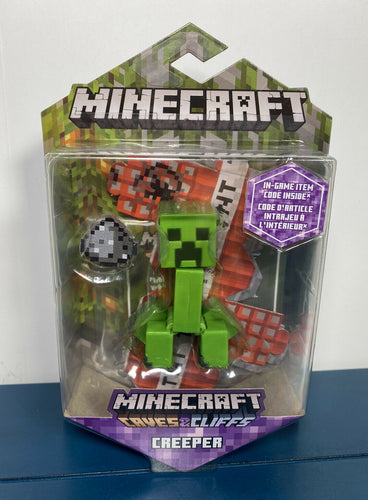 2021 Minecraft Caves & Cliffs Action Figure: CREEPER (w/ In-Game Item Code!)