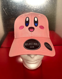 BioWorld Nintendo - KIRBY Face Embroidered Pre-Curved Adjustable Hat OSFM