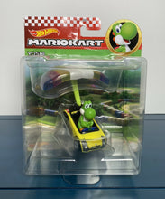 Load image into Gallery viewer, NEW 2021 Hot Wheels Mario Kart: YOSHI Sports Coupe + PARAFOIL Die-Cast Car