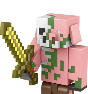 2022 Minecraft Build-a-Portal Action Figure: ZOMBIFIED PIGLIN (w/ Gold Sword)