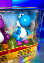 Load image into Gallery viewer, 2022 JAKKS Pacific Super Mario Yoshi Figure 3-Pack — Yellow, Purple, Light-Blue