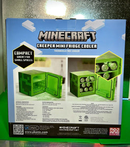 Minecraft Green Creeper Mini Fridge w/Ambient LED Lighting (6.7L, Up To 9 Cans)