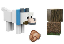 Load image into Gallery viewer, 2021 Minecraft Craft-a-Block Action Figure: WOLF (Blue Collar)