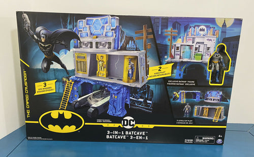 DC BATMAN 3-in-1 Batcave Playset with Exclusive Action Figure and Battle Armor