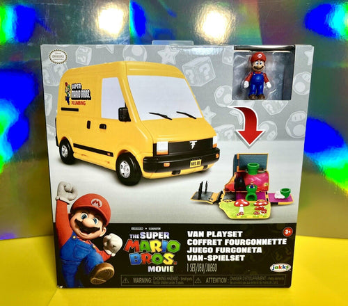 2023 JAKKS -The Super Mario Bros. Movie- Super Mario Bros. Plumbing Van Playset
