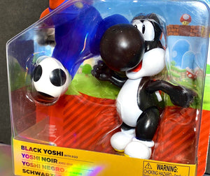 2021 JAKKS Pacific World of Nintendo 4” Action Figure: BLACK YOSHI (w/ Egg)