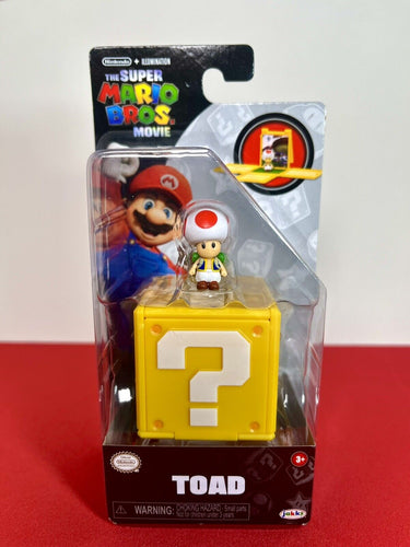 2023 JAKKS The Super Mario Bros. Movie Minifigure - TOAD (w/ Question Block)