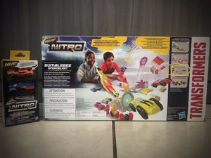 Nerf Nitro Transformers Bumblebee Speed Blast    Bonus!!!! 3 Additional Cars!!!!