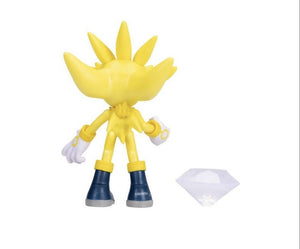 2023 JAKKS Pacific Sonic the Hedgehog Figure: SUPER SILVER (w/ Chaos Emerald)