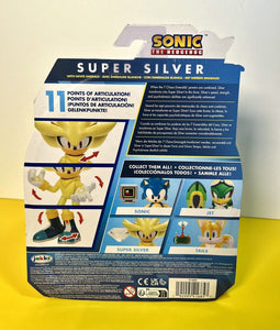 2023 JAKKS Pacific Sonic the Hedgehog Figure: SUPER SILVER (w/ Chaos Emerald)