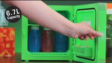Load image into Gallery viewer, Minecraft Green Creeper Mini Fridge w/Ambient LED Lighting (6.7L, Up To 9 Cans)
