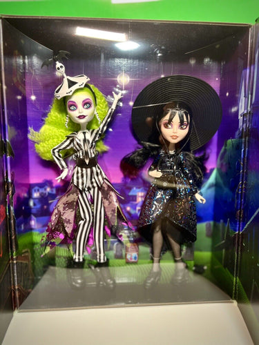 2021 Mattel Creations Beetlejuice & Lydia Deetz Monster High Skullector Dolls