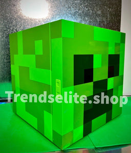 Minecraft Green Creeper Mini Fridge w/Ambient LED Lighting (6.7L, Up To 9 Cans)