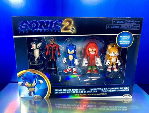 2022 JAKKS Pacific Sonic the Hedgehog 2 Movie Action Figure Pack of 5 Collection