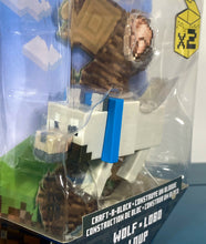 Load image into Gallery viewer, 2021 Minecraft Craft-a-Block Action Figure: WOLF (Blue Collar)